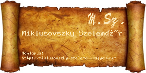 Miklusovszky Szelemér névjegykártya